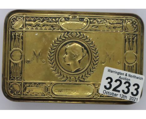 WWI Princess Marys Christmas gift tin. P&amp;P Group 1 (£14+VAT for the first lot and £1+VAT for subsequent lots) 