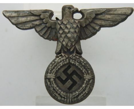 Third Reich NSDAP cap eagle. P&amp;P Group 1 (£14+VAT for the first lot and £1+VAT for subsequent lots) 