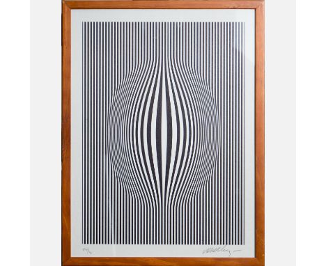 Victor Vasarely (1906-1997) graphic, composition, lithograph on paper, handsigned, framed under glass, 40x29cm