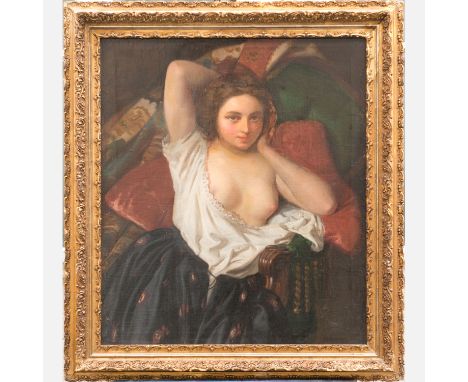 Nathale Schiavone ( 1777 – 1858) – attributed, portrait of a girl, oil on canvas, described bottom right, framed, 80x70cm 