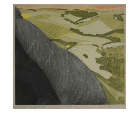 Colour print, Papillon, John Brunsden, View from Kingston Hill, print; and other prints.