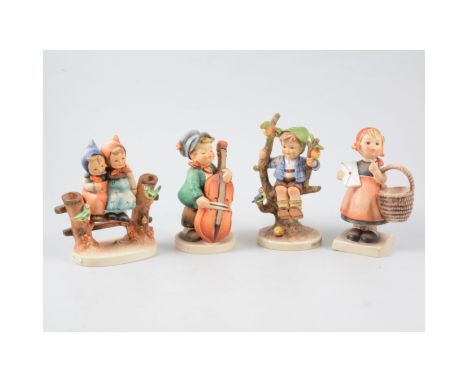 A collection of sixteen Goebel Hummel figures to include:- Apple Tree Boy and Girl, Meditation, For Father, Home From Market,