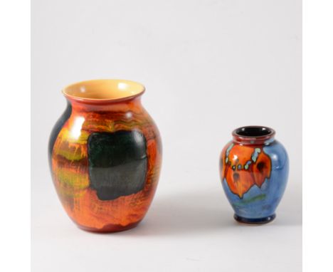 Poole pottery "Gemstones" vase, 17cm, and another contemporary Poole pottery vase, the latter boxed. (2)