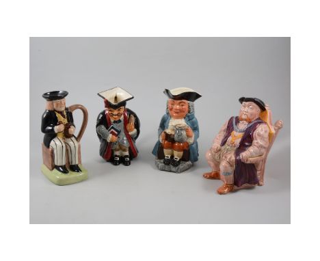 Collection of Character jugs, including Melba ware Henry VIII, The Taleteller and two Shorter pottery Fisherman jugs, (17)