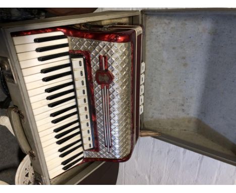 Piano accordion by Weltmeister, 51cm, cased.