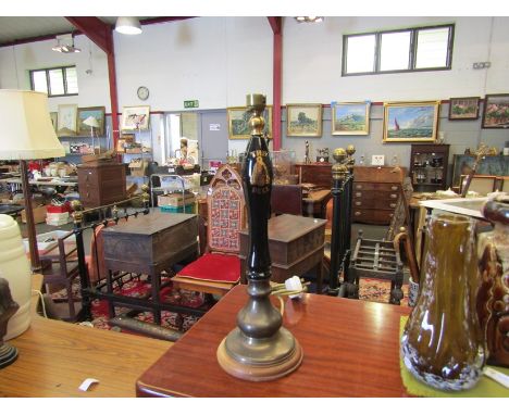 A selection of beer pump handles including ceramic hunting scene examples