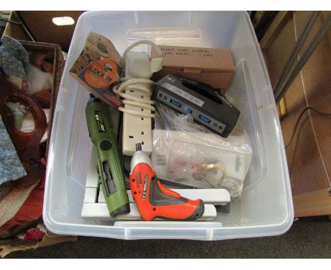 Two boxes containing a quantity of tools