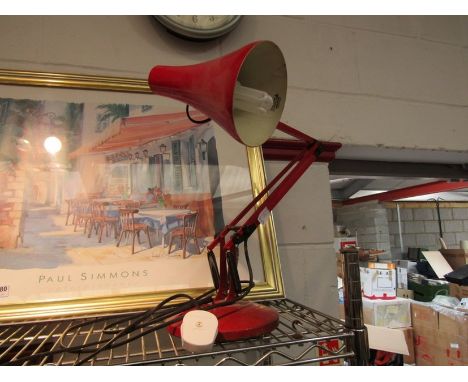 An Anglepoise model 90 desk lamp in red    