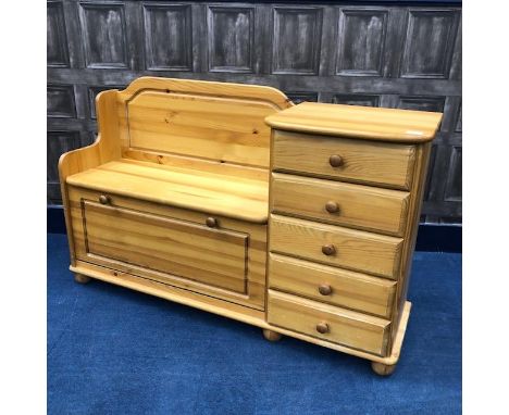 MODERN PINE HALL BENCH, 75cm high