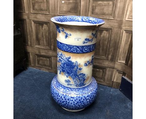 BLUE AND WHITE CERAMIC STICK STAND, 60cm high