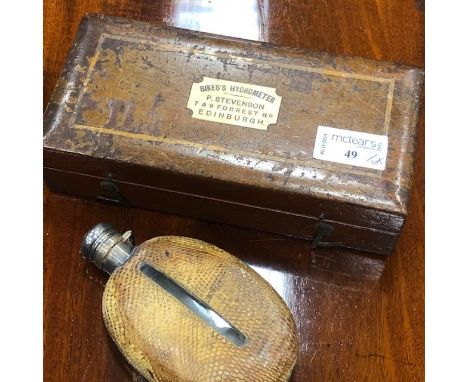 SIKES HYDROMETER, by P.Stevenson of Edinburgh, along with a vintage hip flask and other collectable items