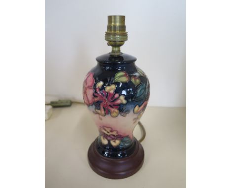 A Moorcroft table lamp with a shade, good condition 