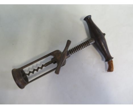A turn screw corkscrew with wooden handle - 19cm long marked 33 