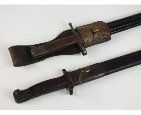 An Italian model 1891 Carcano bayonet by C.Gnutt, complete with scabbard and frog, hilt marked 6429, blade length 30cm, overa
