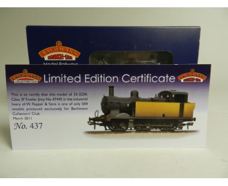 A boxed Bachmann collectors club Class 3F Jinty 47445 'William Pepper & Sons Ltd', a limited edition No. 437 of 504