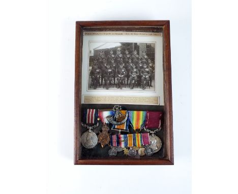 A World War I Military medal group of five medals, military medal and 1914 Mons star with clasp awarded to 'SJT. H. Pugh I/Sh