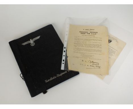 Two Second World War letters, the first a 21 Army Group Personal Message from the C-in-C to be read out to all the Troops, be