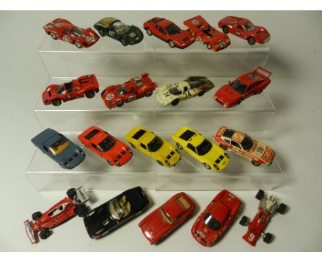 Nineteen unboxed 1/43 scale models of Porsche, Ferrari and Lamborghini, models by Solido, Corgi, box Brumm and others, models