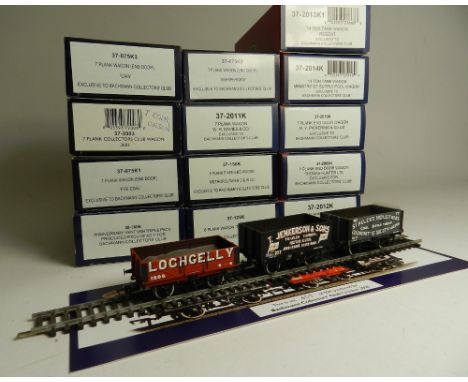 Fourteen boxes of Bachmann rolling stock wagons, all limited edition collectors club items to include two, three pack 37-075K