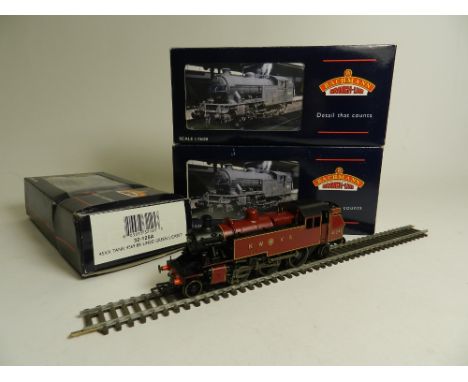 Four boxed Bachmann locomotives, No. 31-610 VI Tank in BR lined black 31-609A V3 Tank in BR lined black with hopper bunker 32
