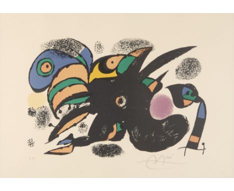 Joan Miro (Spanish (Catalan), 1893-1983). Lithograph on wove paper titled "XXe Siecle, No. 47," depicting the artist's signat