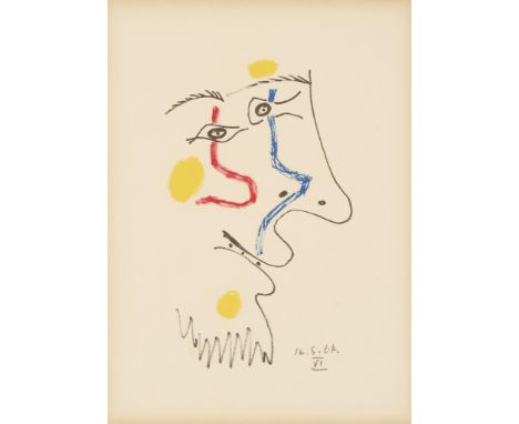 After Pablo Picasso (Spanish, 1881-1973). Lithograph on handmade pure rag Arches paper after an original drawing by Picasso, 