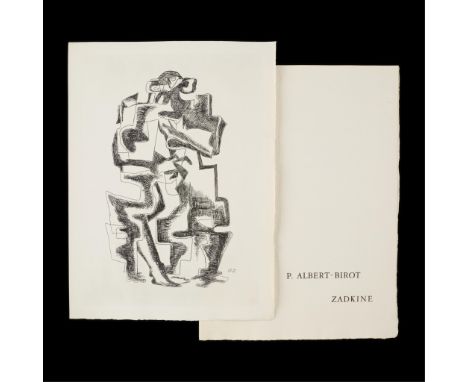 Ossip Zadkine (Russian/French, 1888-1967). Etching titled "Capital" depicting an abstract form in black and white. Initialed 