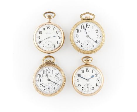 Hamilton Watch Co., United States. Four Hamilton open face watches including:One open face Hamilton Railway Special 992 B wit