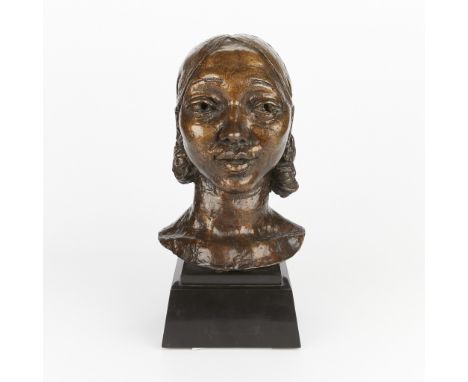 Sir Jacob Epstein (British/American, 1880-1959). Bronze bust depicting a portrait of Rita Romilly (American, 1900-1980), ca. 