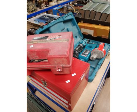 MAKITA DRILL WITH 2 BATTERIES AND TOOLBOX