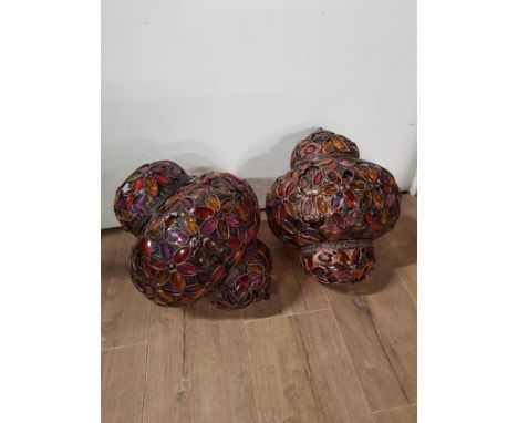 ART DECO MULTI COLOURED GLASS LIGHT SHADES