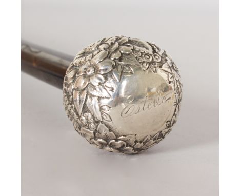 A SILVER TOPPED STICK by TIFFANY USA. Date: 1890.  Country: American. A substantial silver topped dress cane by Tiffany New Y