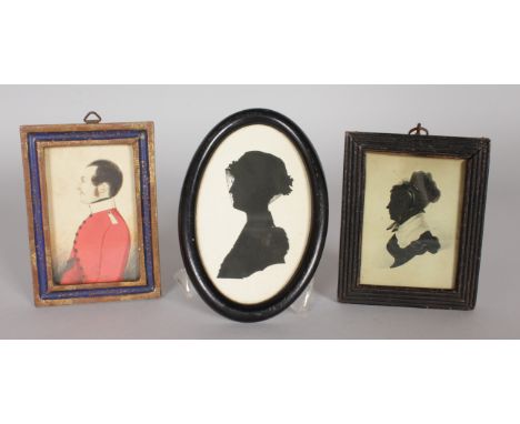 TWO SILHOUETTE PORTRAITS AND A PORTRAIT OF AN OFFICIAL (3).