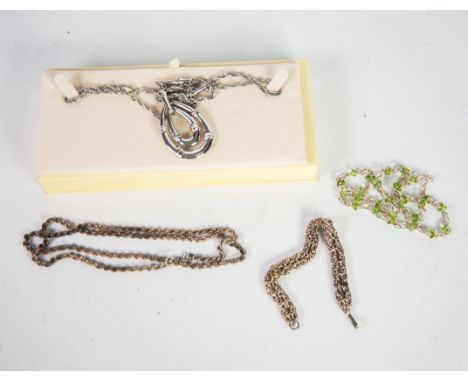 HALLMARKED SILVER ROPE CHAIN NECKLACE 28" LONG CONTINENTAL SILVER COLOURED METAL (800 mark) fancy chain necklace with bean be