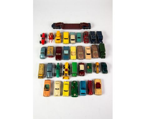 SELECTION OF LESNEY MATCHBOX MAINLY PLAYWORN DIE-CAST VEHICLES; earlier examples include No 32 Jaguar XK140, Zodiac Convertib