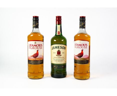 BOTTLE OF JAMESON TRIPLE DISTILLED IRISH WHISKEY, together with TWO BOTTLES OF THE FAMOUS GROUSE BLENDED SCOTCH WHISKY, 1Ltre