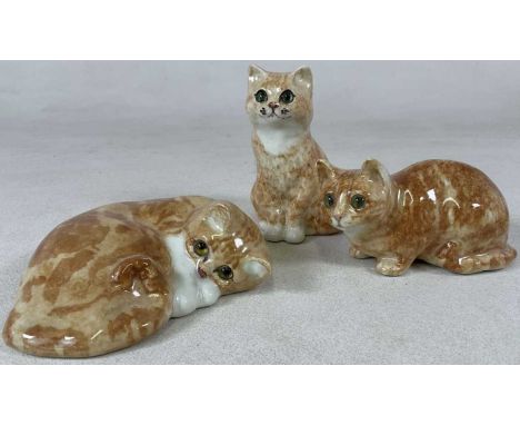 WINSTANLEY; three cats in various positions signed and numbered 1, 2 and 3 to base, tallest 16cm (3)Condition Report: No visi