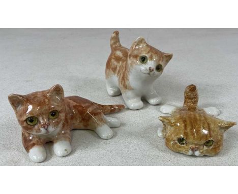 WINSTANLEY; three small ginger kittens in various positions, signed and numbered 1 to base, 10cm (3).Condition Report: No vis