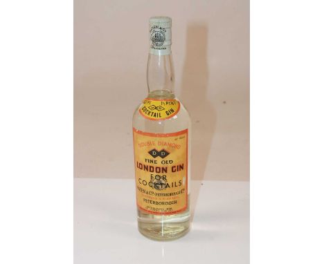 GIN; a 1 1/3 bottle of Double Diamond Fine Old London gin, Shippers and Blenders, Paten &amp; Co of Peterborough.