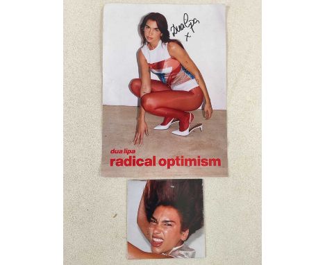 DUA LIPA; a signed promotional photograph and a CD for Radical Optimism (2).