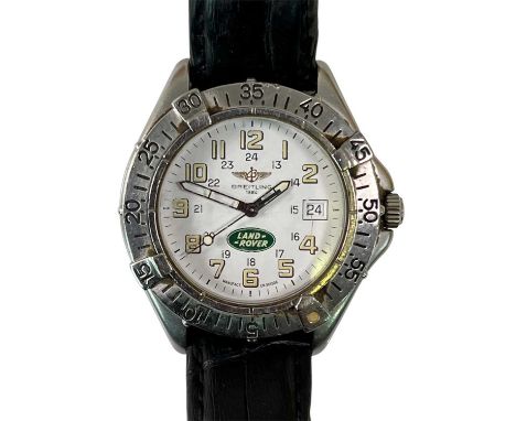 BREITLING; a gentleman's 'Land Rover' stainless steel wristwatch, with Arabic numerals, date aperture and Land Rover logo to 