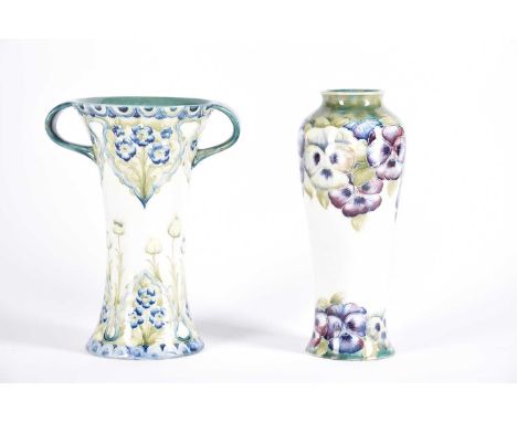 Two early 20th Century Art Nouveau Willam Moorcroft vases for James Macintyre &amp; Co, signed in green to the bases, with br