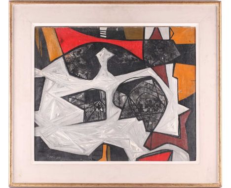 William Gear RA RBSA (1915-1997) Scottish, 'Interieur, Forme Blanche', oil on canvas, signed and dated '49, 49.5 cm x 59 cm i