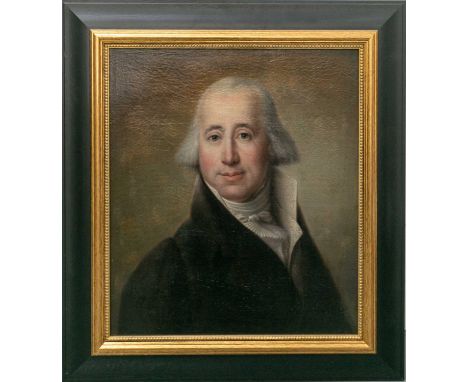Late 18th century English school, portrait of a gentleman, unsigned oil on canvas, 51.5 cm x 44 cm in a wooden frame.