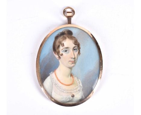 Attributed to Thomas Richmond (1771-1837), an early 19th-century portrait miniature on ivory, the sitter a young lady (born 1