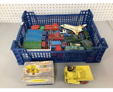 A Quantity of Original Diecast Toys by Dinky, Spot On and Corgi, including Dinky 962 Dumper Truck, boxed, all playworn.