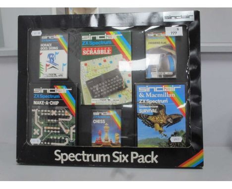 A Sinclair ZX Spectrum Six Pack, including 'Make A Chip, Chess, Horace Goes Skiing, all in original packaging and outer box.
