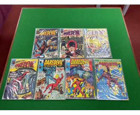 Seven Marvel Daredevil Comics. Comprising of #7 Key Issue First Red Costume, #9, #14, #22, #67, #71, #100. Conditions of The 