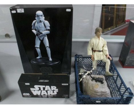 Two Sideshow Premium Format Figures. Comprising of Stormtrooper Limited Edition Item Number #7180 (With Box), and Luke Skywal