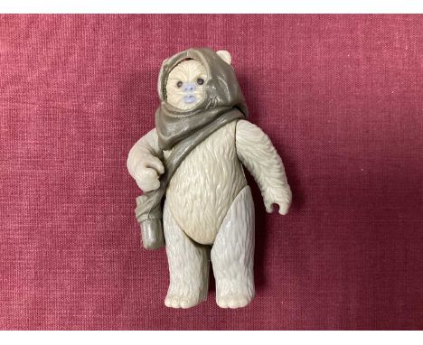 An Original Star Wars Lumat 'Ewok' Last Seventeen Plastic Action Figure with Hood and quiver. Missing bow.